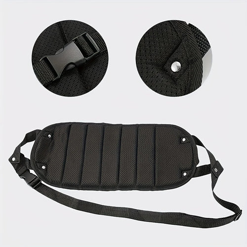 1 Piece Portable Adjustable Black Foot Hammock for Airplane Car and Office Hanging Leg Support with Storage Bag