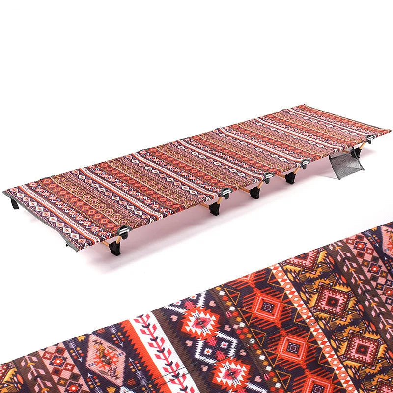 Portable Red Folding Camping Cot Bed Heavy Duty Outdoor Camping Hiking Travel Fishing Guest Use