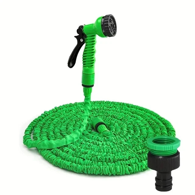50FT Expandable Magic Garden Hose Green High Pressure Water Hose with 7 Spray Functions and Spray Gun