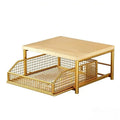 Multifunctional Kitchen Storage Shelf Golden Organizer Rack for Microwave Pantry Bathroom and Garage