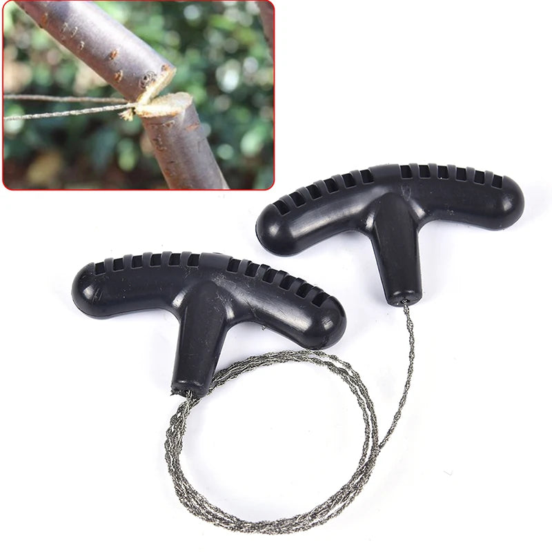 Portable Steel Wire Saw with Handles Outdoor Survival Cutting Tool for Camping Hiking