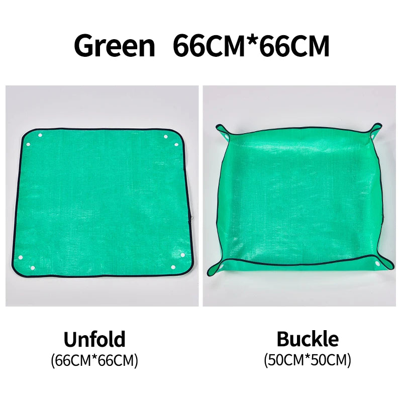 66x66cm Waterproof Planting Mat Foldable Gardening Potting Pad with Snap Corners