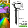 20LED RGB Solar Powered Garden Pathway Light Waterproof Outdoor Landscape Lamp