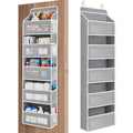 5 Shelf Gray Hanging Storage Organizer Over Door 5 Pocket Rack
