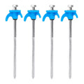 4 Piece Blue Tent Stakes Heavy Duty Carbon Steel Spiral Ground Anchors for Camping Canopies and Tarps