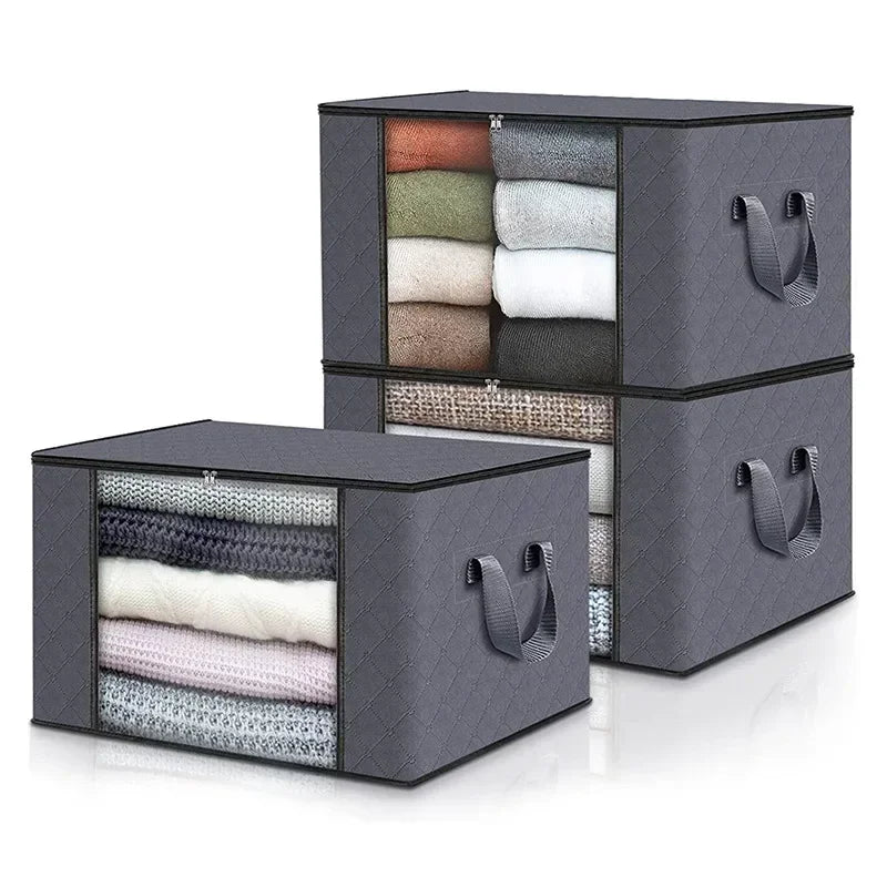 1 Piece 35L Foldable Storage Bag Clothes Blanket Organizer 50x35x20cm with Handle