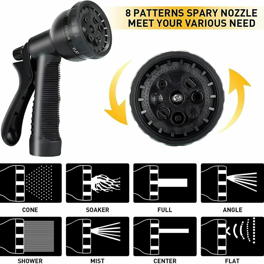 50FT Expandable Garden Hose with Spray Nozzle Flexible Water Pipe