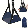 2 Piece Portable Adjustable Blue Foot Hammock for Airplane Car and Office Hanging Leg Support with Storage Bag