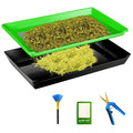 Trim Tray Kit Green with 150 Micron Screen Harvest Bin Scissors Brush and Magnifying Card 12 x 20 Inch