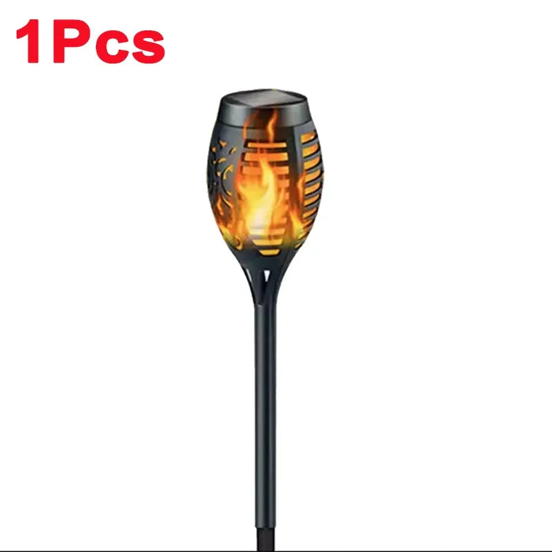 1 Piece Solar Flame Torch Light 12 LED Flickering Waterproof Outdoor Garden Lamp