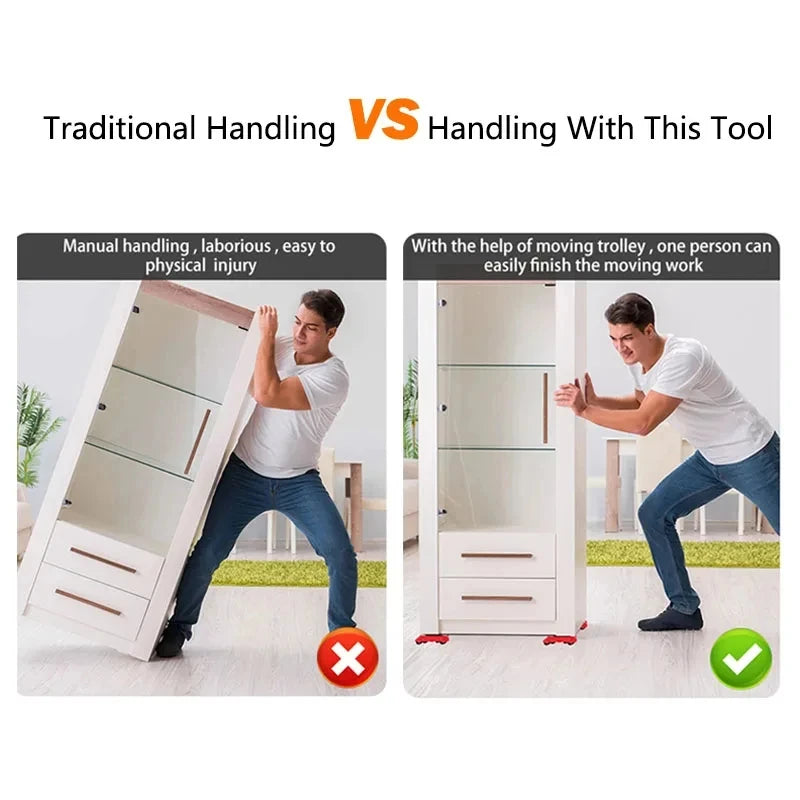 Heavy Duty Furniture Mover Set with Lifter Tool and Roller Pads for Moving Heavy Appliances