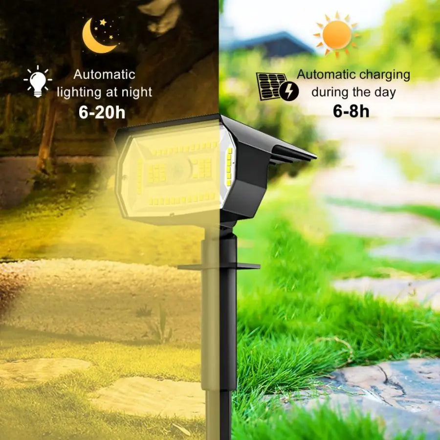 56LED Warm Light Solar Powered Motion Sensor Garden Light Waterproof Outdoor Pathway Lamp