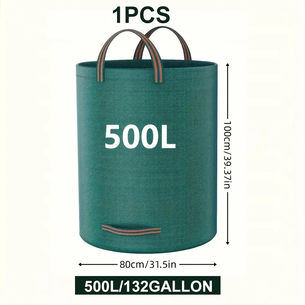 500L Garden Waste Bag Heavy Duty Reusable Yard Leaf Debris Collection Bag
