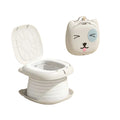 Portable Gray Kids Folding Toilet Seat Potty Training Toilet with Lid for Travel Car Trips and Outdoor Use