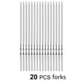 20 Piece Stainless Steel BBQ Skewers Reusable Kebab Sticks for Grilling