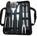 5 Piece BBQ Tool Set Stainless Steel Portable Barbecue Utensils with Storage Carry Bag for Outdoor Grilling