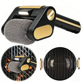 Rechargeable Electric Grill Cleaning Brush Stainless Steel Roller BBQ Scrubber Black Gold