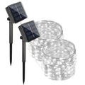 2 Piece 102m 1000 LED Solar Fairy String Lights White Waterproof Outdoor Garden Party Lights