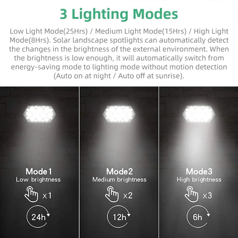 4 Piece 92 LED Solar Spot Light IP67 Waterproof Garden Landscape Light Warm White