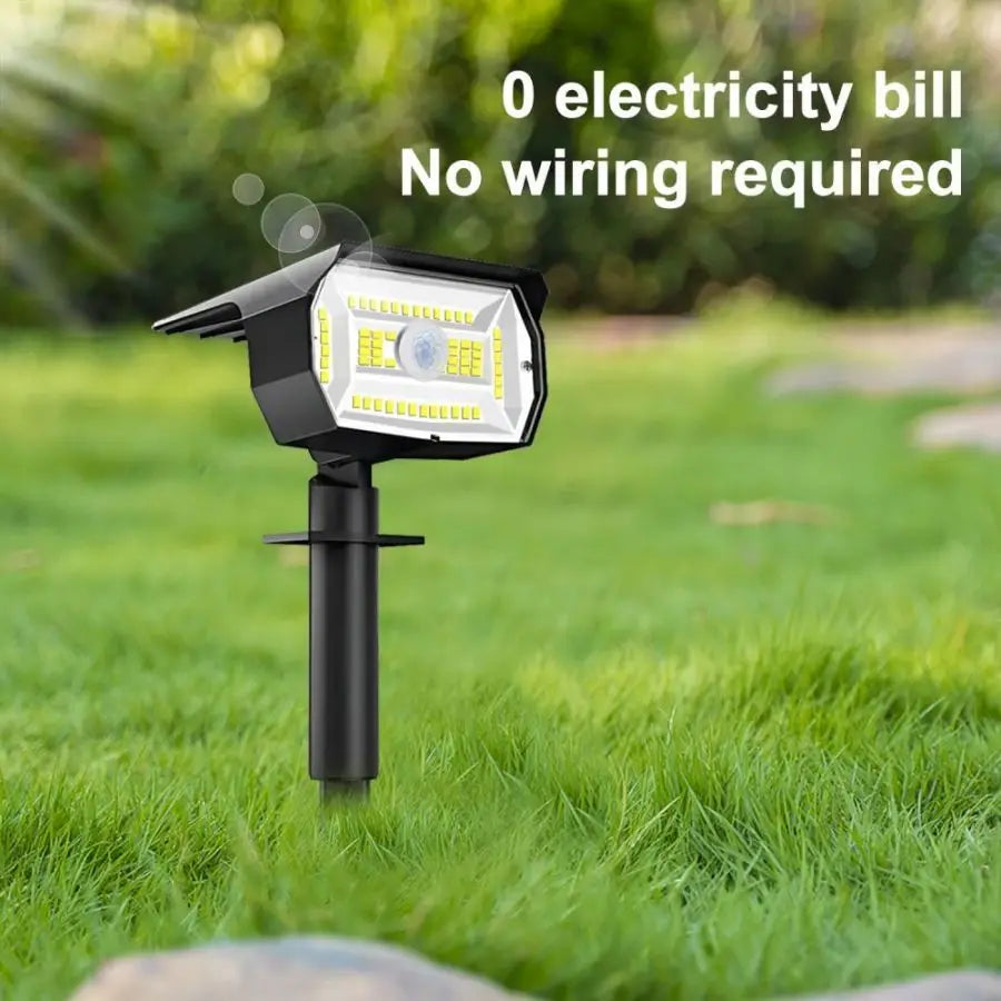 56LED White Light Solar Powered Motion Sensor Garden Light Waterproof Outdoor Pathway Lamp