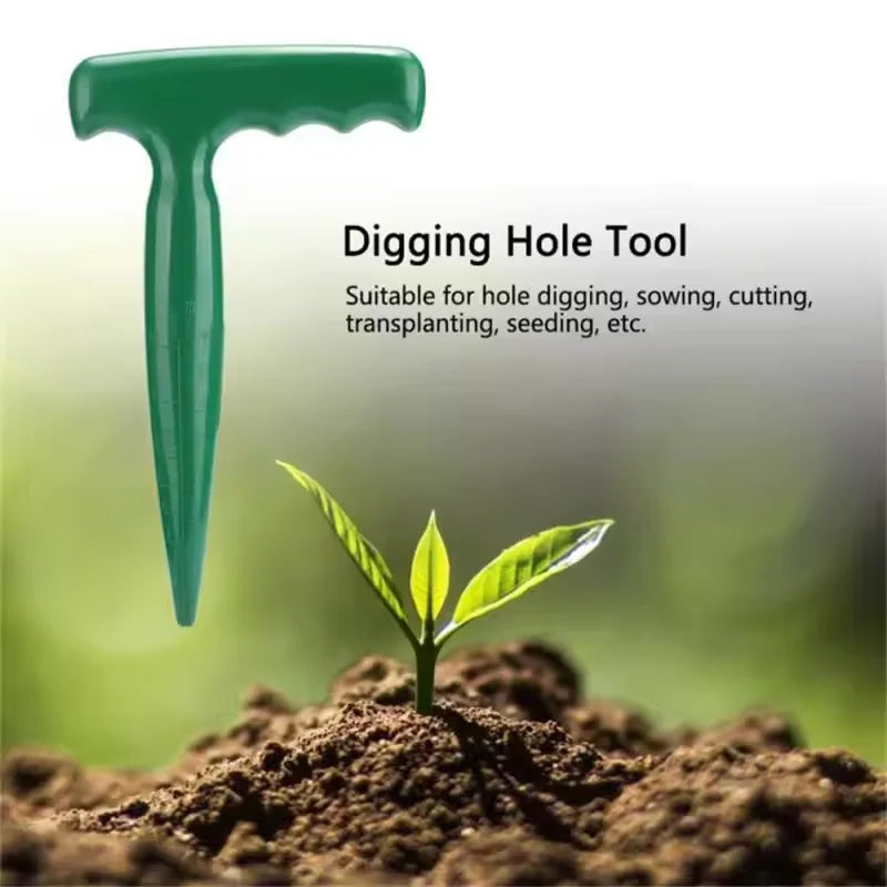 Handheld Garden Hole Puncher Seed Planting Dibber with Measurement Scale Lightweight Soil Hole Maker Tool