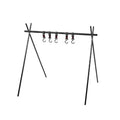 Portable Small Camping Hanging Rack Foldable Aluminum Alloy Cookware Storage Rack with Hooks for BBQ Hiking and Picnic