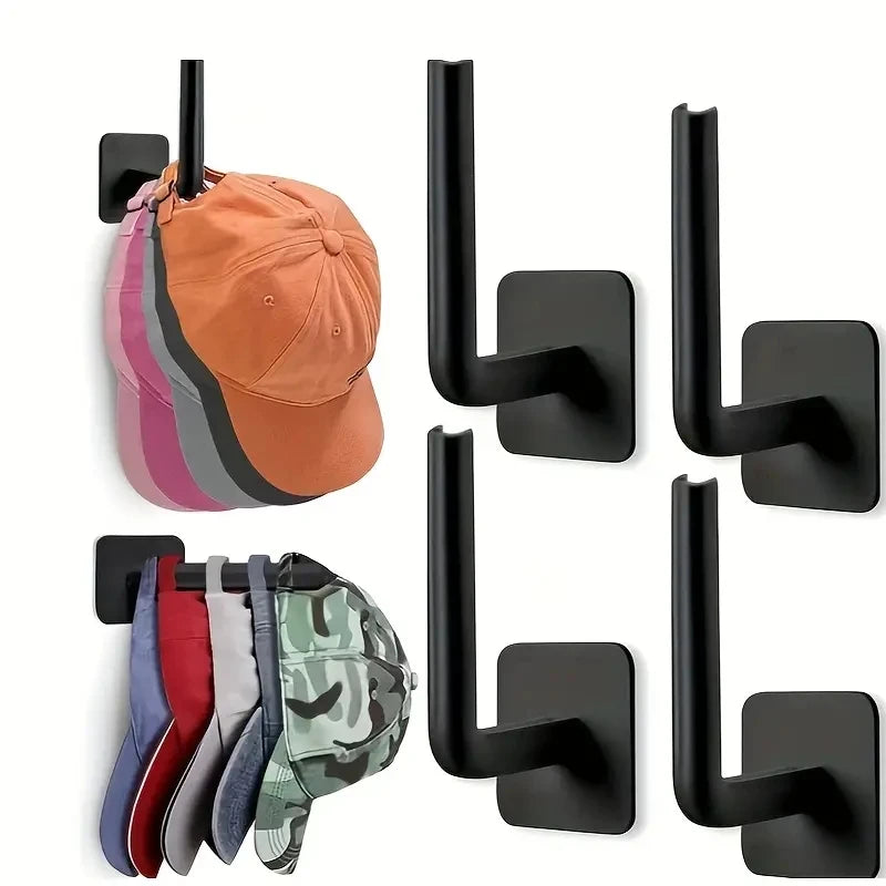 4 Piece Adhesive Wall Hooks No Drill Strong Paste Hook Storage Rack