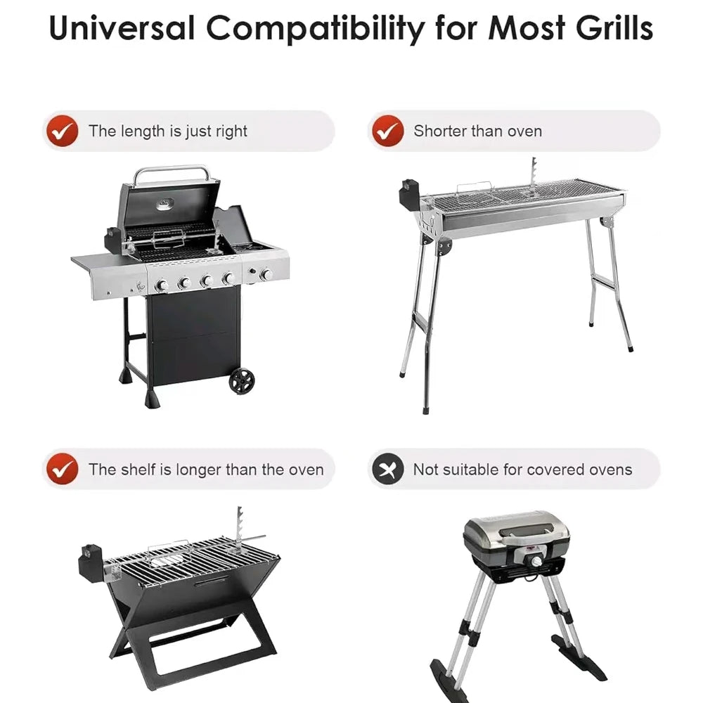 Heavy Duty Rotisserie Grill Kit with Motor 15kg Load Stainless Steel BBQ Set