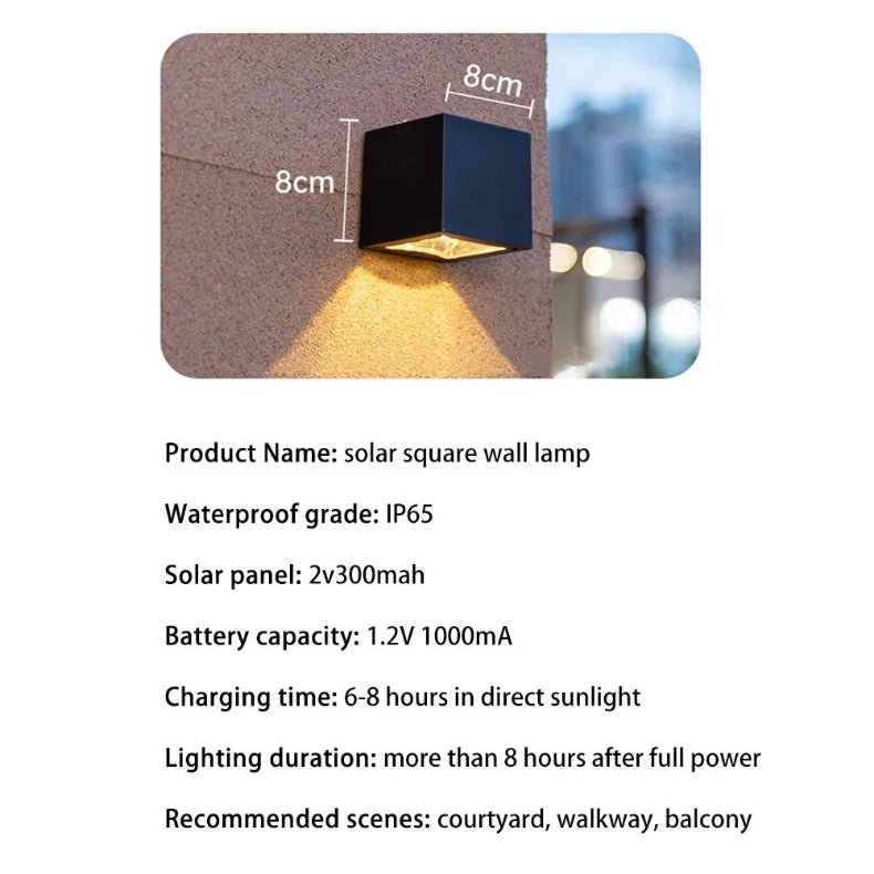4 Piece Solar Powered LED Wall Light IP65 Waterproof Outdoor Garden Fence Lamp