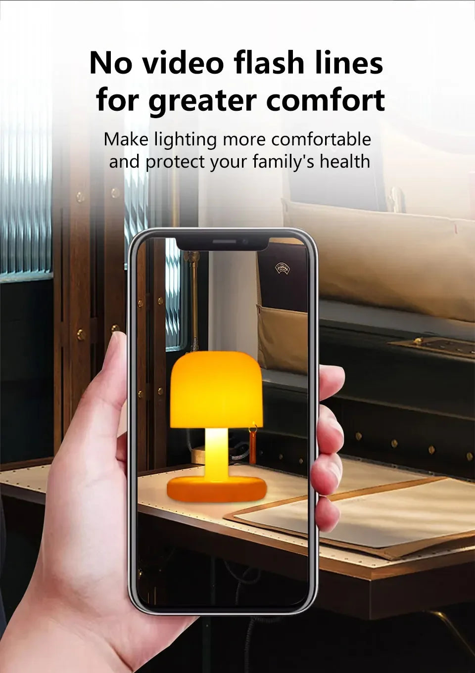 Rechargeable Sunset Night Light Warm White Table Lamp with Touch Control for Bedroom and Desk