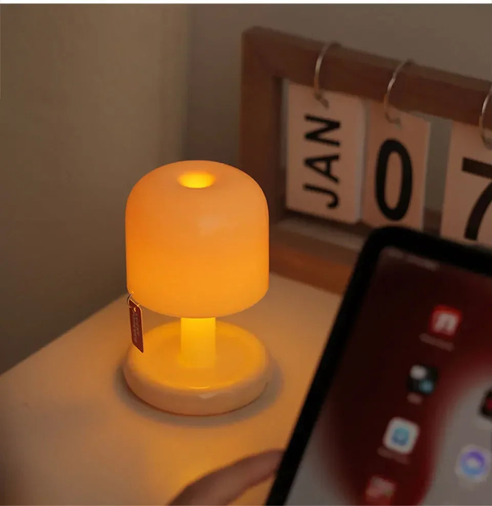 Rechargeable Sunset Night Light Warm White Table Lamp with Touch Control for Bedroom and Desk