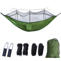 Portable Double Camping Hammock with Mosquito Net Light Army Green Outdoor Travel Hammock