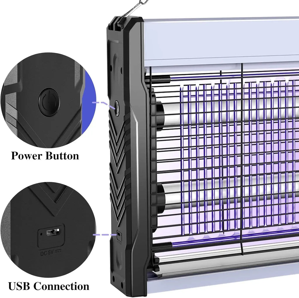 Electric Bug Zapper 3200V Indoor Insect Killer with LED Light and Removable Tray