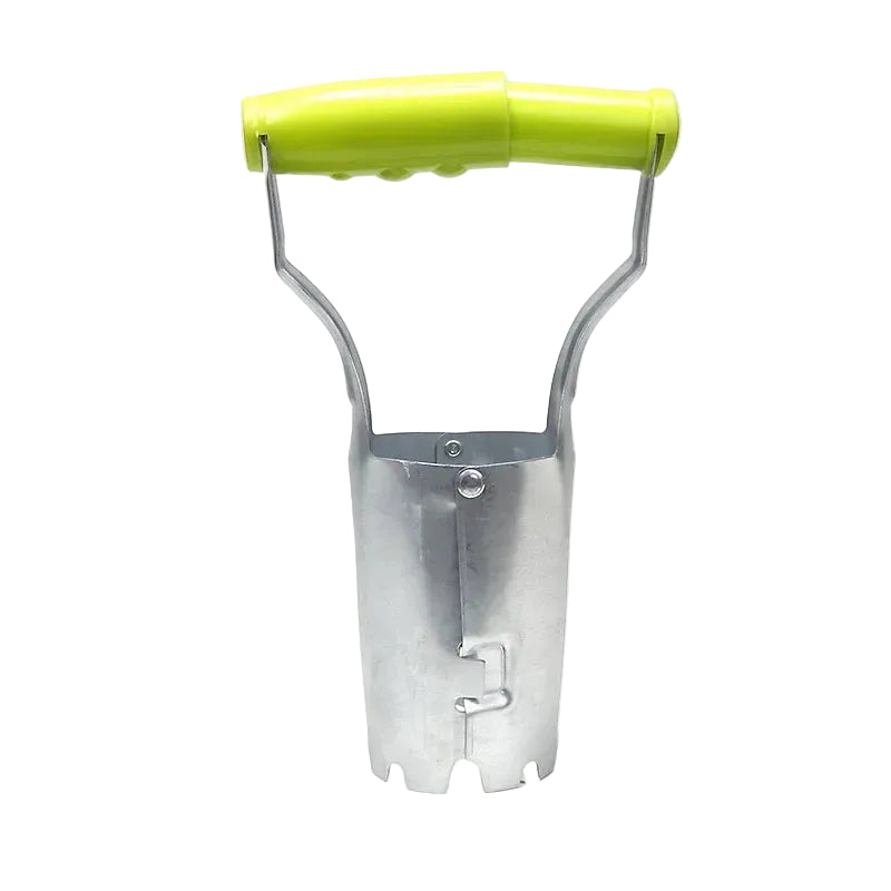Seedling Planter Heavy Duty Steel Hole Digging Tool with Light Green Handle for Seedling Transplanting and Planting