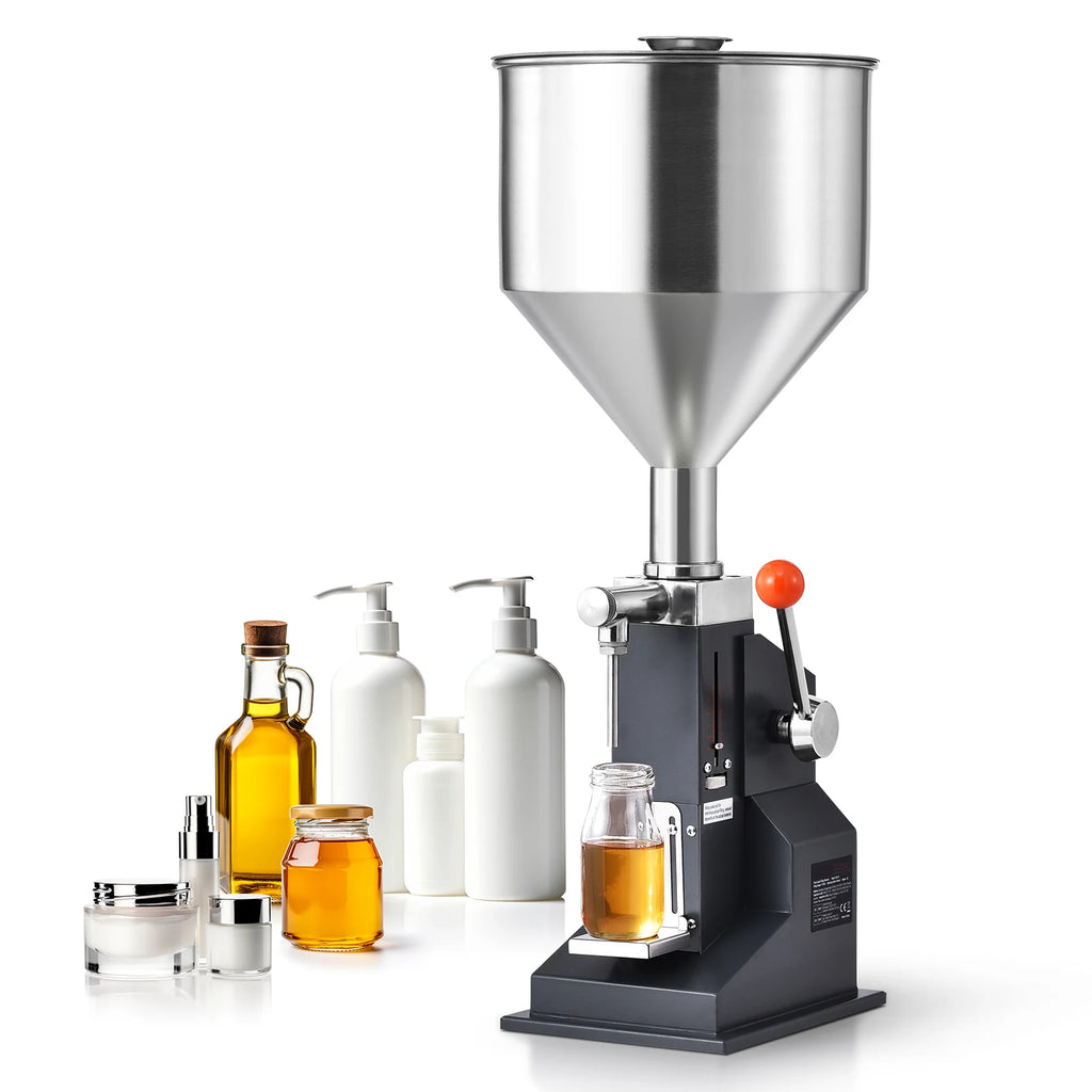 Manual Liquid Filling Machine 5-50ml Bottle Filler Stainless Steel with Foot Pedal