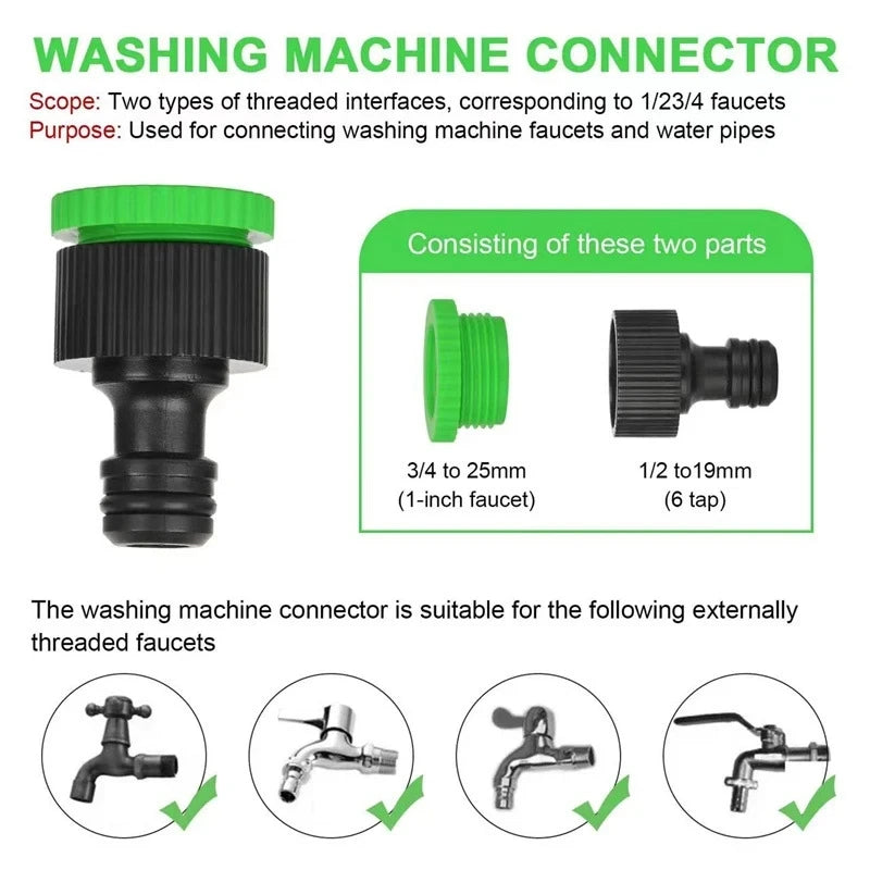 125FT Expandable Magic Garden Hose Green High Pressure Water Hose with 7 Spray Functions and Spray Gun