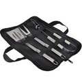 3 Piece BBQ Tool Set Stainless Steel Portable Barbecue Utensils with Storage Carry Bag for Outdoor Grilling
