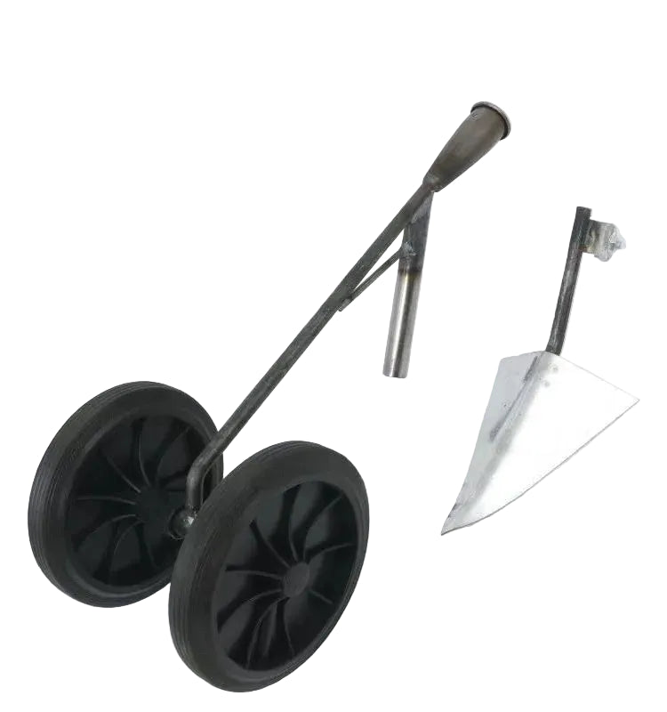 Triangular Plow Push Garden Hoe Hand-Pushed Wheeled Weeder for Soil Cultivating Trenching and Weeding