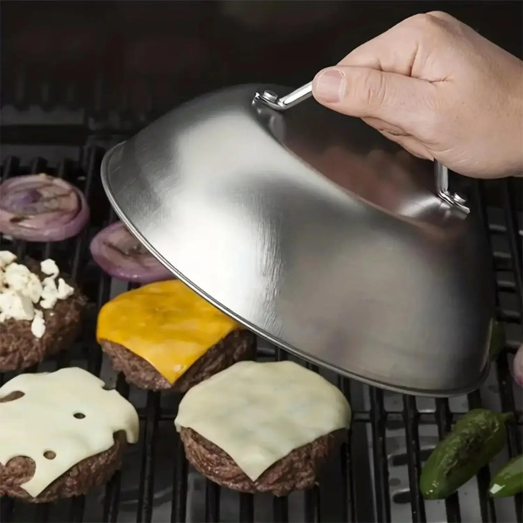 Stainless Steel BBQ Grill Cover 9 Inch Cooking Dome Outdoor Barbecue Accessory