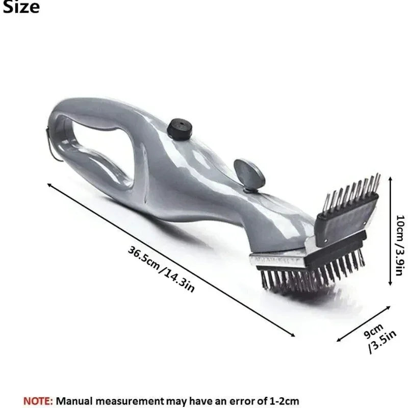 BBQ Grill Cleaning Brush with Water Spray Stainless Steel Outdoor Cleaning Tool