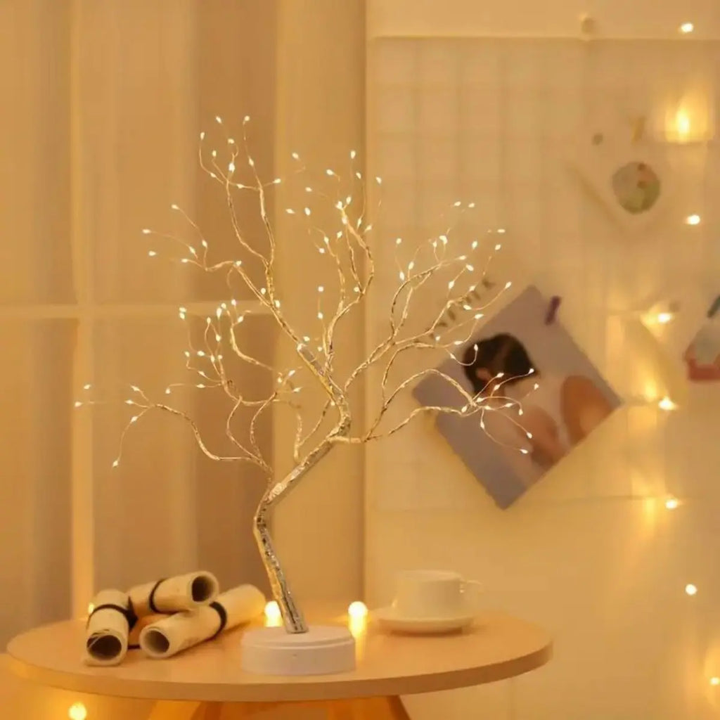 108 LED Tree Lights Warm White USB or Battery Operated Decorative Table Lamp for Home Party and Holiday Decor