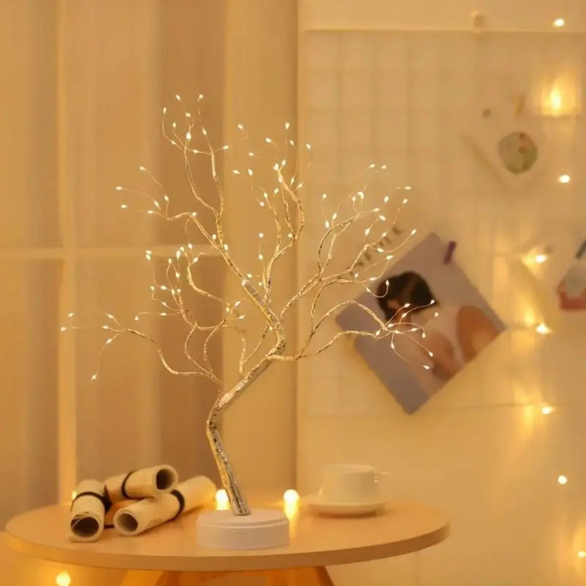 108 LED Tree Lights Warm White USB or Battery Operated Decorative Table Lamp for Home Party and Holiday Decor