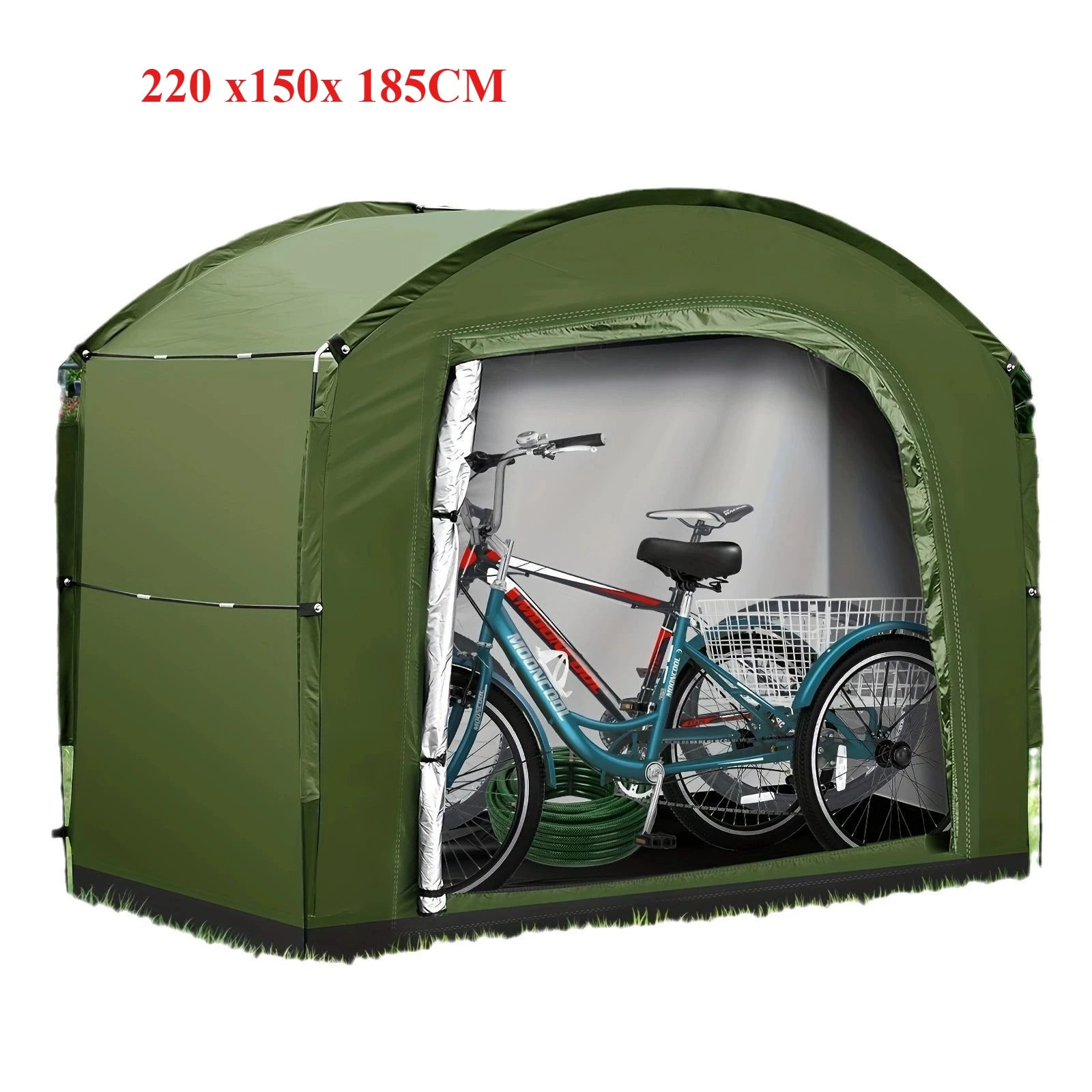 Portable Storage Tent Green Large Waterproof Bicycle Shelter for Bikes Garden Equipment and Outdoor Gear