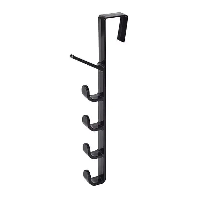 Behind Door Hook Hanger Over Door Storage Rack Coat Holder Black