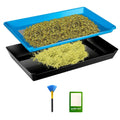 Trim Tray Kit Blue with 150 Micron Screen Harvest Bin Scissors Brush and Magnifying Card 12 x 20 Inch