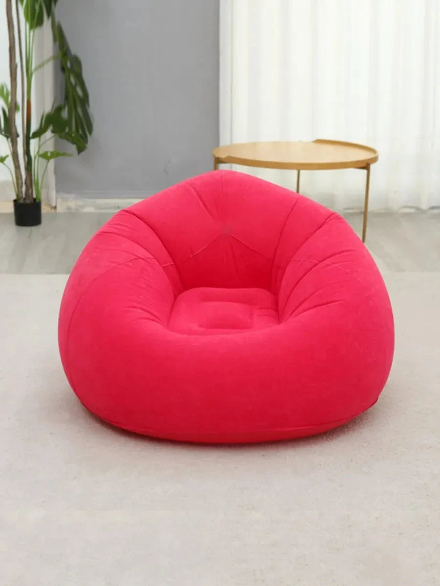 Red Inflatable Air Sofa Chair Portable PVC Lounge Seat for Outdoor Camping and Living Room