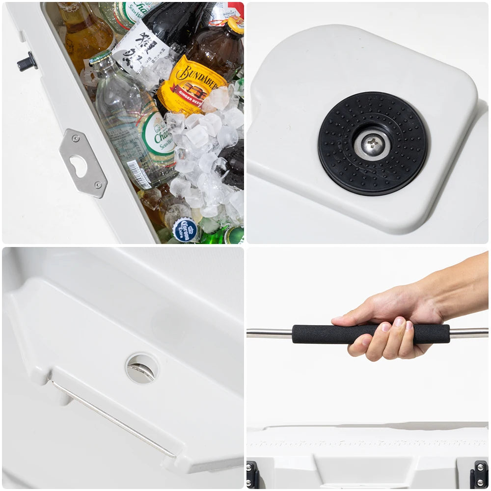 25L Portable Ice Cooler Box White Insulated Camping Cold Storage Box