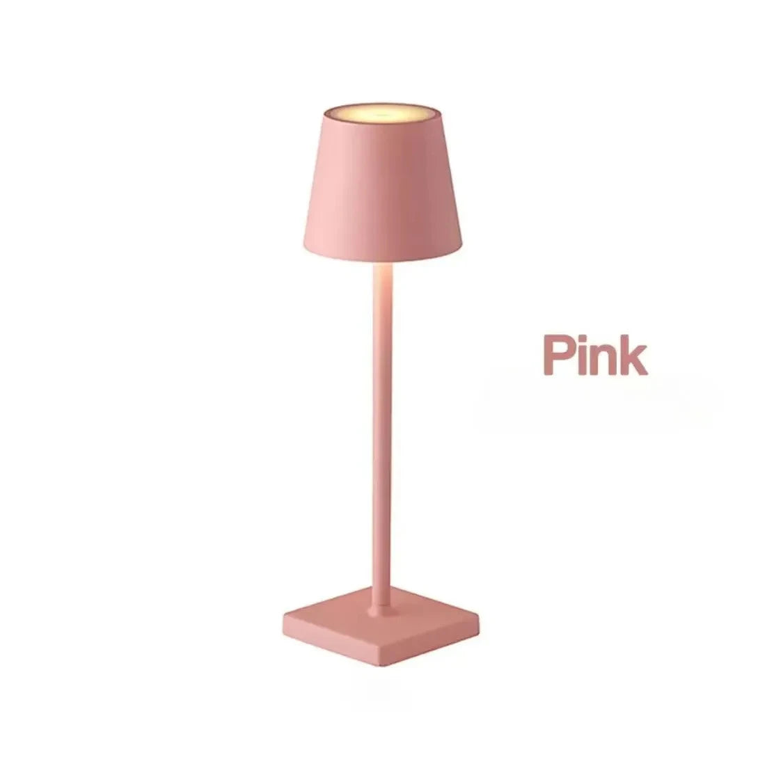 LED Touch Pink Table Lamp 3 Color Dimmable USB Powered Desk Bedside Light