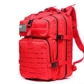 50L Red Waterproof Tactical Backpack with Molle Webbing for Hiking Camping Trekking and Travel