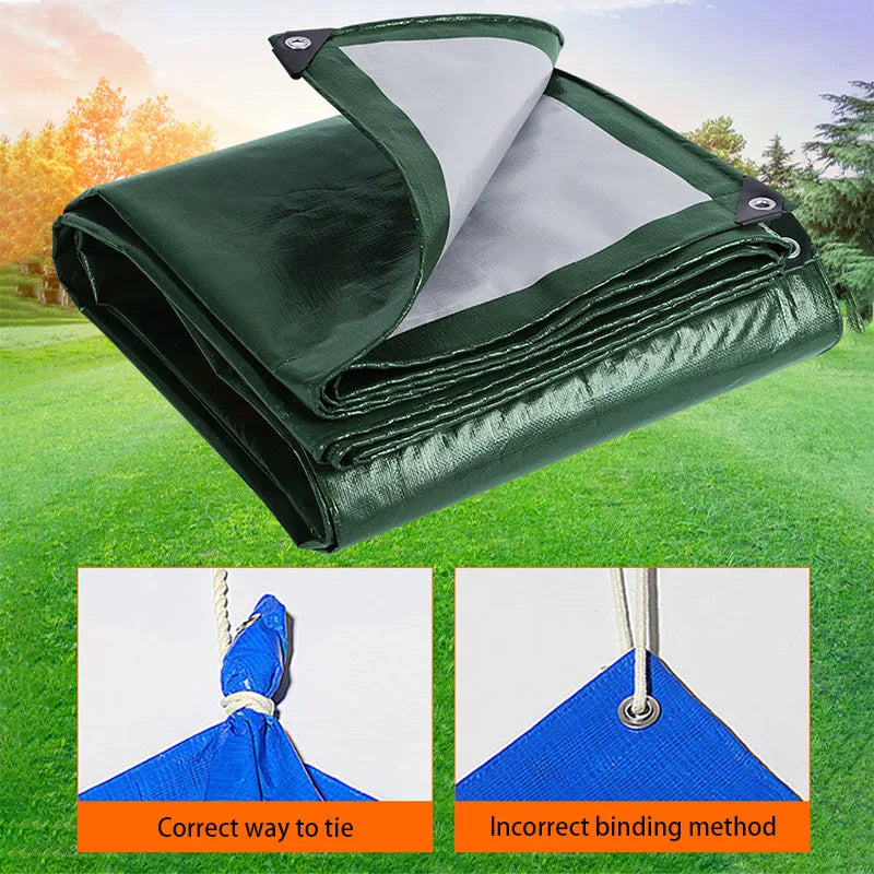 3m x 3m Waterproof Heavy Duty Tarpaulin UV Resistant Rain Cover Sun Shade Tarp for Garden Camping and Outdoor Use